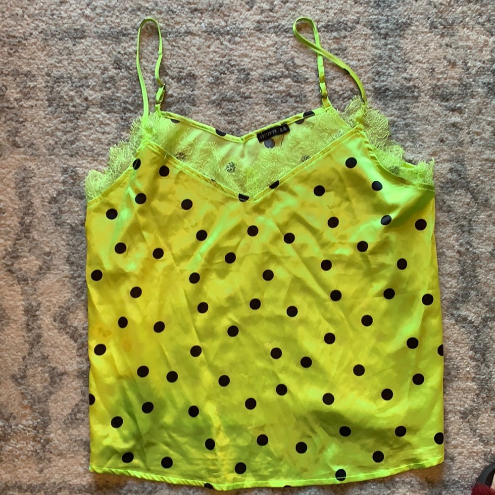 FLUORESCENT GREEN LACE CAMI